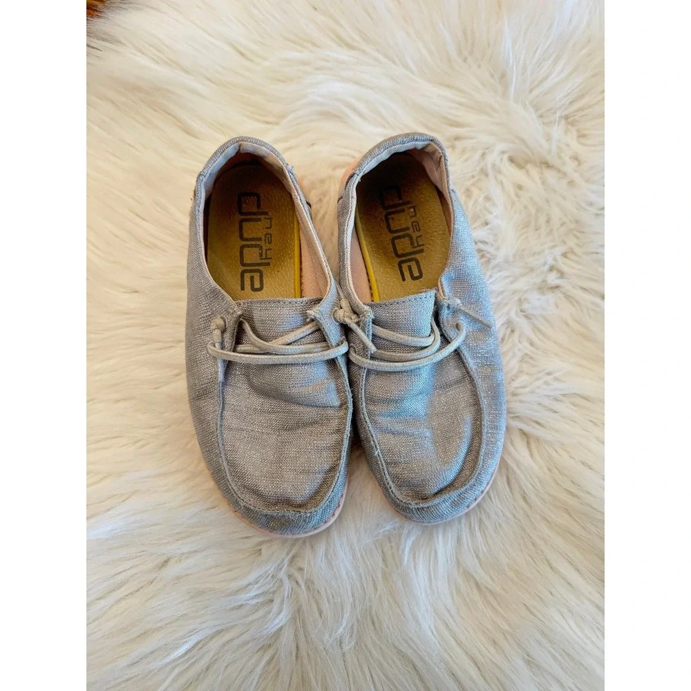 Hey dude Wendy sparkling silver peach size 13‎